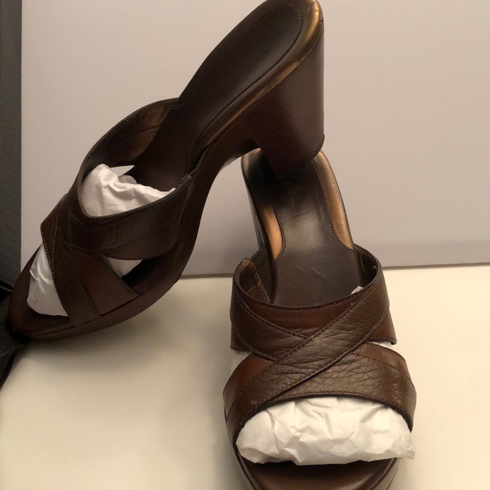 Cole Haan leather dark amber sandals- gently worn